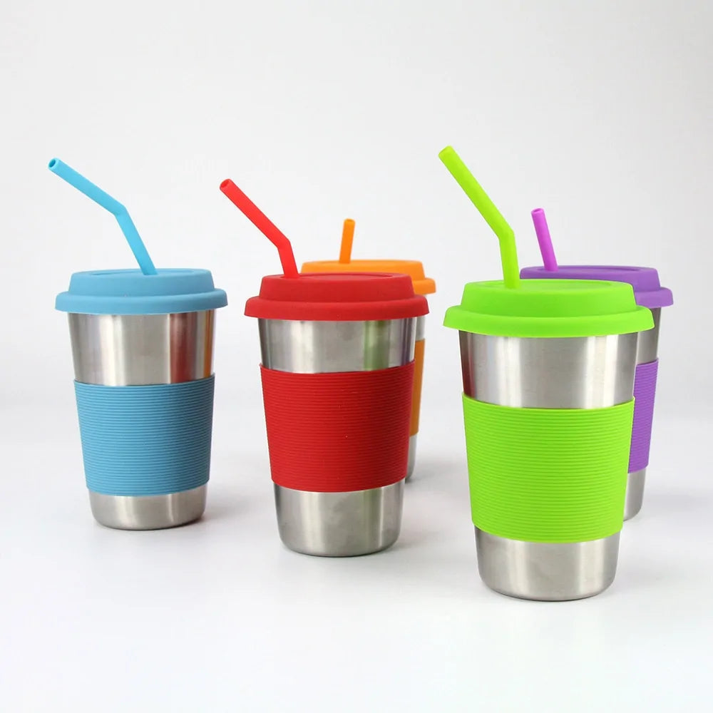 6 Pieces Reusable Silicone Straws Set